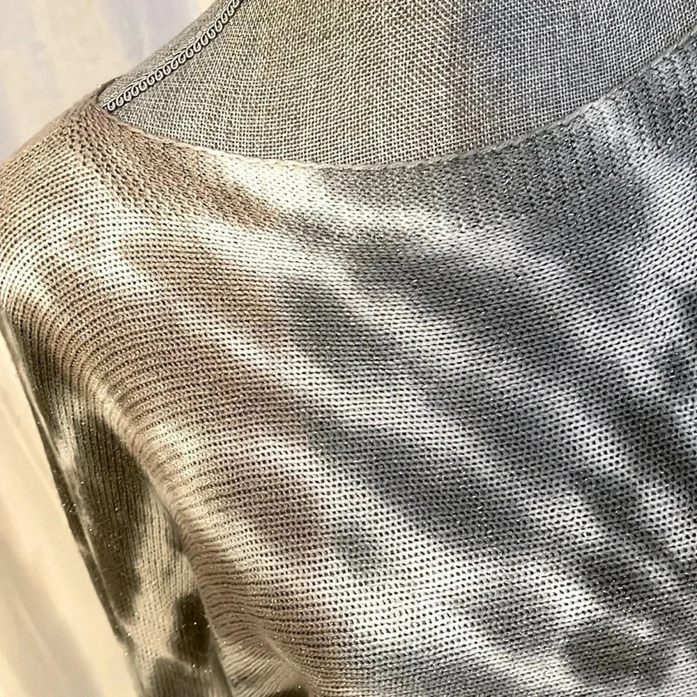 ELISSIA ITALY Tie Dye Lightweight Sweater Zipper Detail, Size L - Picture 4 of 7